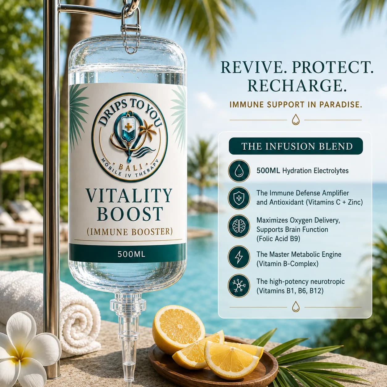 Vitality Boost (Immune Booster) IV Therapy Bali - Drips To You